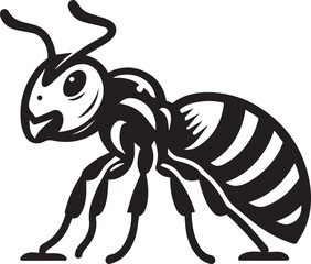 Carpenter Ant Vector | Black Ant Silhouette Clipart Illustration