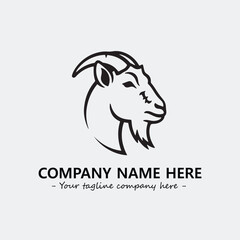 Head of goat illustration black and white for logo company vector image
