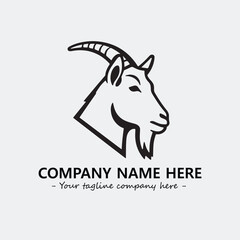 Head of goat illustration black and white for logo company vector image
