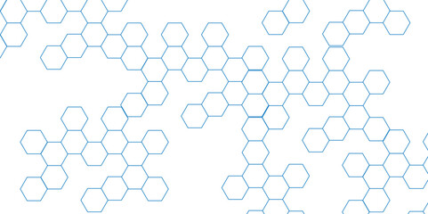 Abstract hexagon white background with shadow .white background Futuristic blue neon honeycombs. Modern technology design. Vector illustration.	