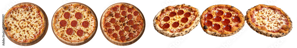 Poster minimalist mockups showcasing a variety of pizza designs arranged side by side on a clean background