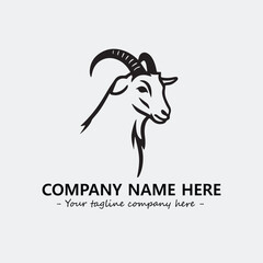 Head of goat illustration black and white for logo company vector image
