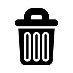 trash bin glyph icon