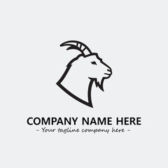 Head of goat illustration black and white for logo company vector image
