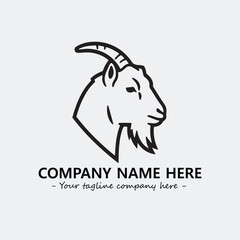 Head of goat illustration black and white for logo company vector image
