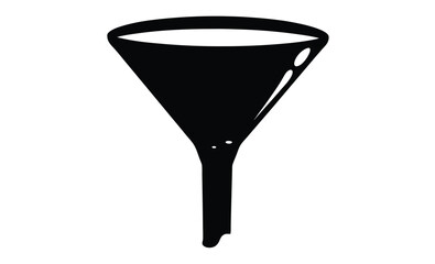 Funnel icon vector design silhouette, Funnel icon silhouette vector illustration design on white background. 