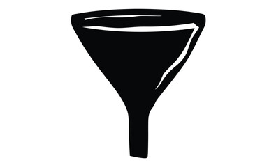 Funnel icon vector design silhouette, Funnel icon silhouette vector illustration design on white background. 