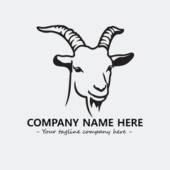 Head of goat illustration black and white for logo company vector image
