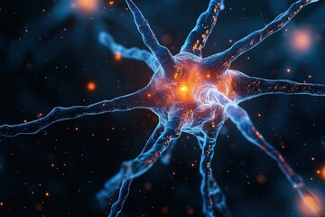 Neuron cell with glowing center
