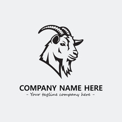 Head of goat illustration black and white for logo company vector image
