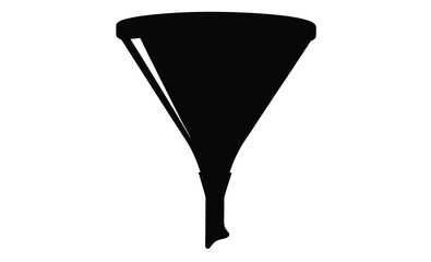 Funnel icon vector design silhouette, Funnel icon silhouette vector illustration design on white background. 