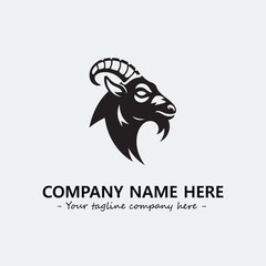 Head of goat illustration black and white for logo company vector image
