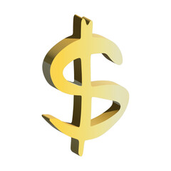 3d dollar currency symbol. Single element for design