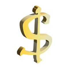 3d dollar currency symbol. Single element for design