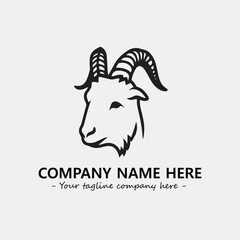 Head of goat illustration black and white for logo company vector image
