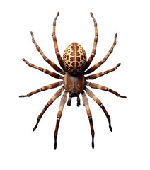 Obraz premium Brown Spotted Spider, Eight Legs, Transparent Background.