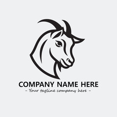 Head of goat illustration black and white for logo company vector image
