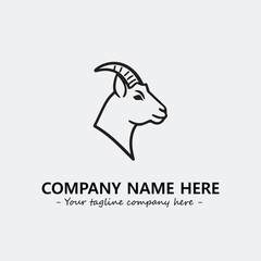 Head of goat illustration black and white for logo company vector image
