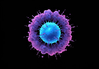 2D virus illustration concept. blooming