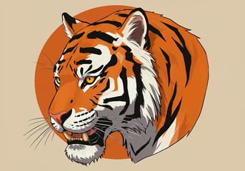 tiger head vector illustration 2D