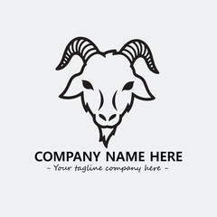 Head of goat illustration black and white for logo company vector image
