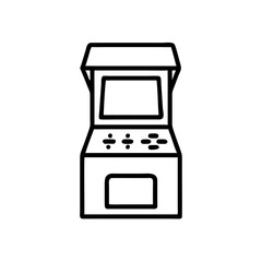 Arcade game machine outline with empty screen
