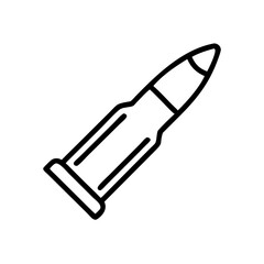 Obraz premium Bullet casing in black and white outline