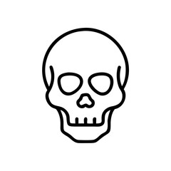 Obraz premium Line art skull icon on white background