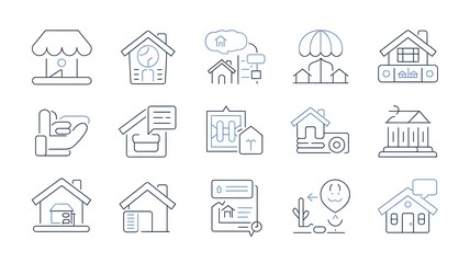 Icons of Real Estate and Housing with Modern Minimalist Design