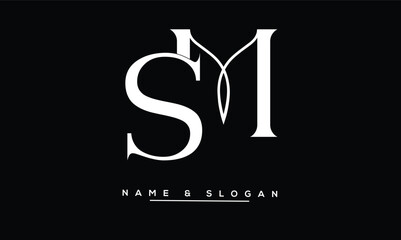 Fototapeta premium SM, MS Abstract Letters Logo Monogram