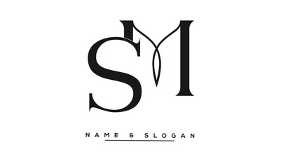 Fototapeta premium SM, MS Abstract Letters Logo Monogram