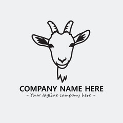 Head of goat illustration black and white for logo company vector image
