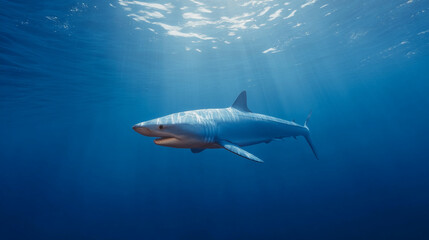 Shark underwater ocean wildlife marine predator sea animal aquatic nature dangerous blue water swimming travel