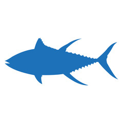 Obraz premium fish isolated on white background, Yellowfin tuna silhouette. Vector illustration.