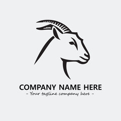 Head of goat illustration black and white for logo company vector image
