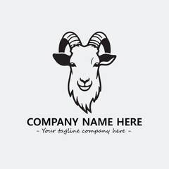 Head of goat illustration black and white for logo company vector image
