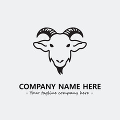 Head of goat illustration black and white for logo company vector image
