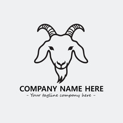 Head of goat illustration black and white for logo company vector image
