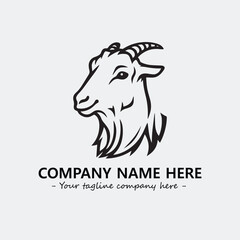 Head of goat illustration black and white for logo company vector image
