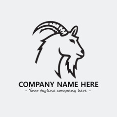 Head of goat illustration black and white for logo company vector image
