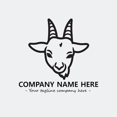 Head of goat illustration black and white for logo company vector image
