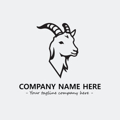 Head of goat illustration black and white for logo company vector image
