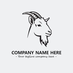 Head of goat illustration black and white for logo company vector image
