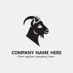 Head of goat illustration black and white for logo company vector image
