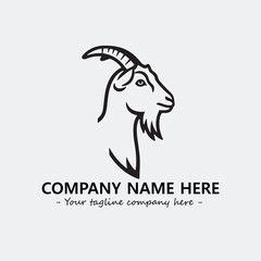 Head of goat illustration black and white for logo company vector image
