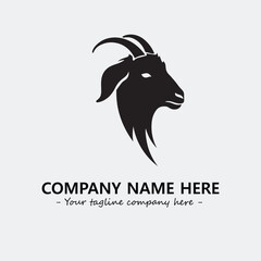 Head of goat illustration black and white for logo company vector image
