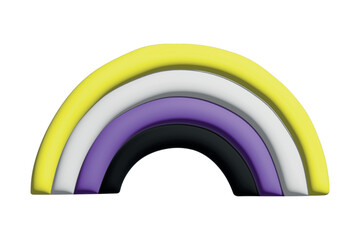 Colorful rainbow shape Non-binary pride flag Happy pride day LGBTQ community Pride Month Vector 3d clipart for posters, stickers, logo, cards