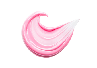 Soft pink cream spread isolated on transparent background