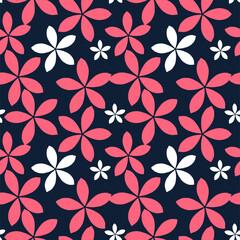 Seamless Floral Pattern with Pink Flowers  for Spring and Summer Decor