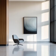 Office building interior artwork chair